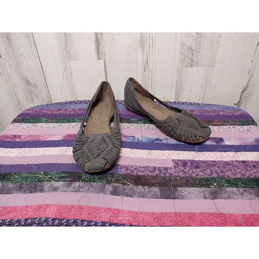 Natural Soul Huarache Shoes Women Slip on Leather Flat 9.5 M Cushioned Insole